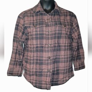 Patagonia Fjord Flannel Jacket Women’s Small Plaid Pink Shacket Grunge Revival